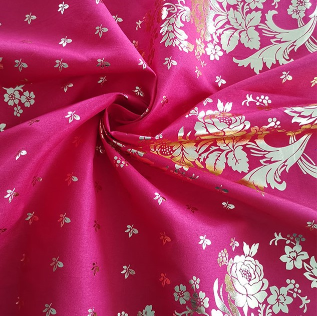 100% polyester guld stemplet stof